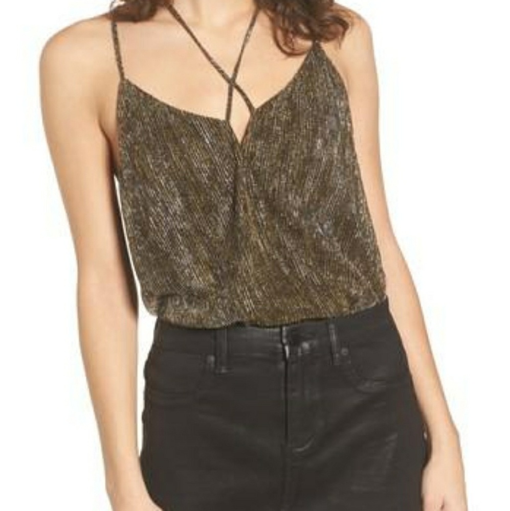 ASTR The Label gold & silver metallic bodysuit XL